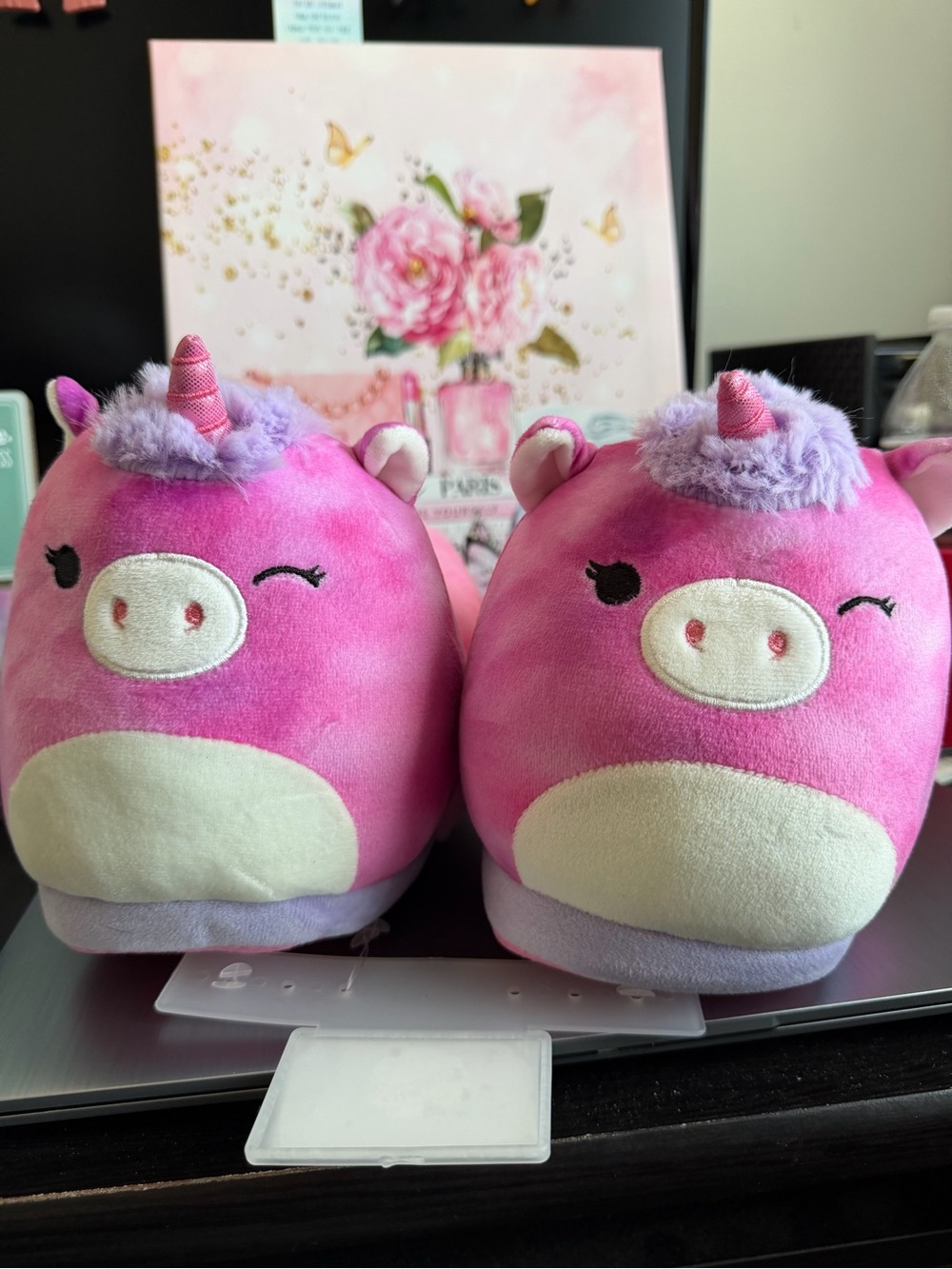 Squishmallows Pink Purple Unicorn Kids Slippers